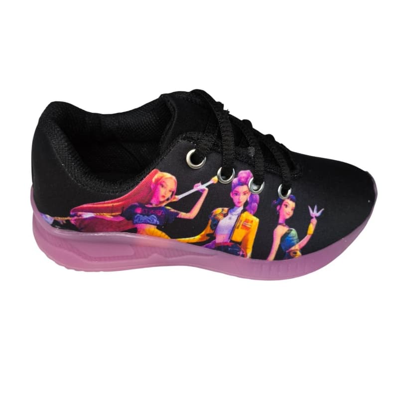 Tênis Infantil Menina Luz de Led Desenho Guerreira Personagem Confortável 22 ao 33