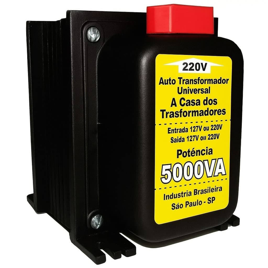 Transformador 5000 VA TOMADAS 110/220V OU 220/110V  Conversor Voltagem Casa das Fontes