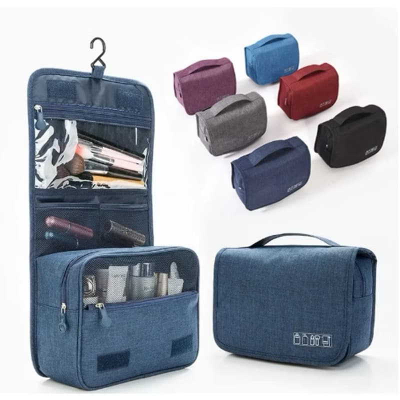 Necessaire Organizadora Bolsa Portátil Para Maquiagem Para Viagem Higiene Pessoal Com Divisória Cabide