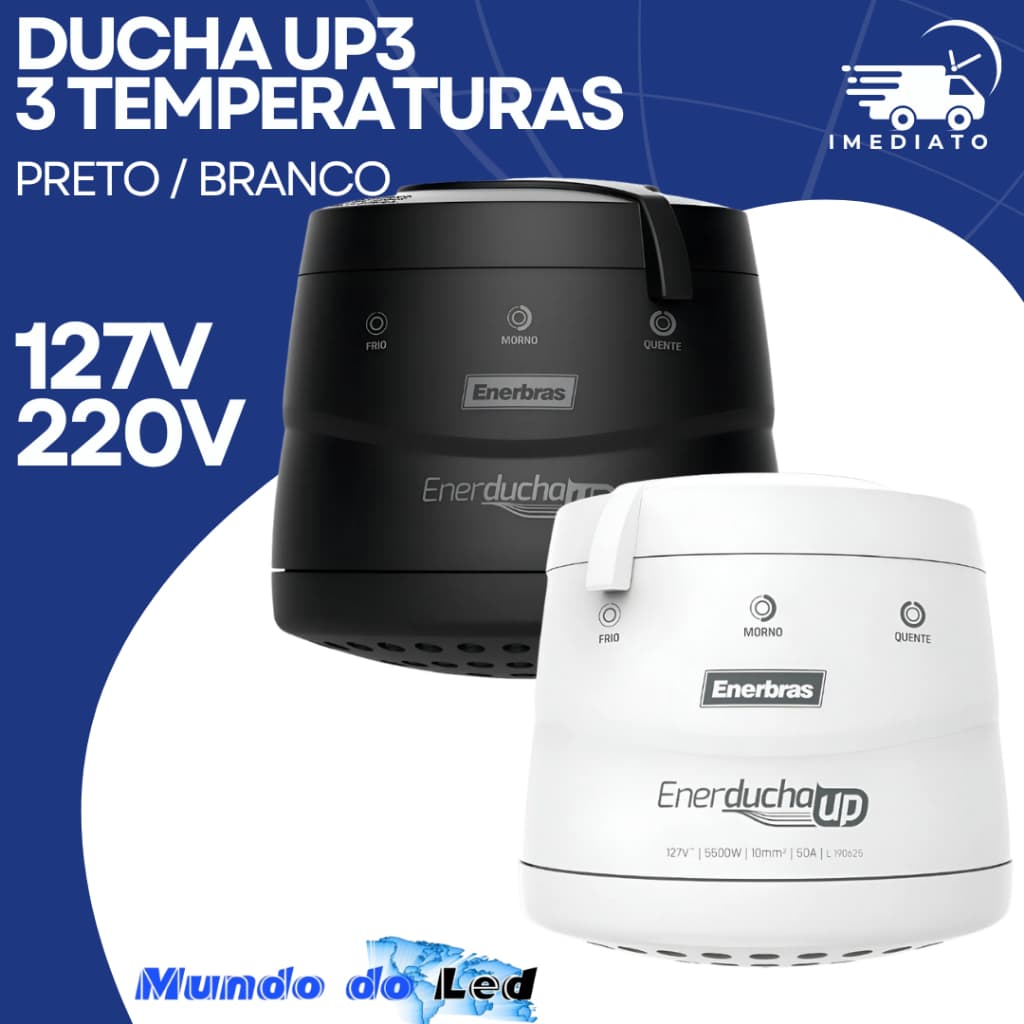 Chuveiro EnerDucha Up3 Br/Pt 3 Temperatura 5.500W 127V Enerbras