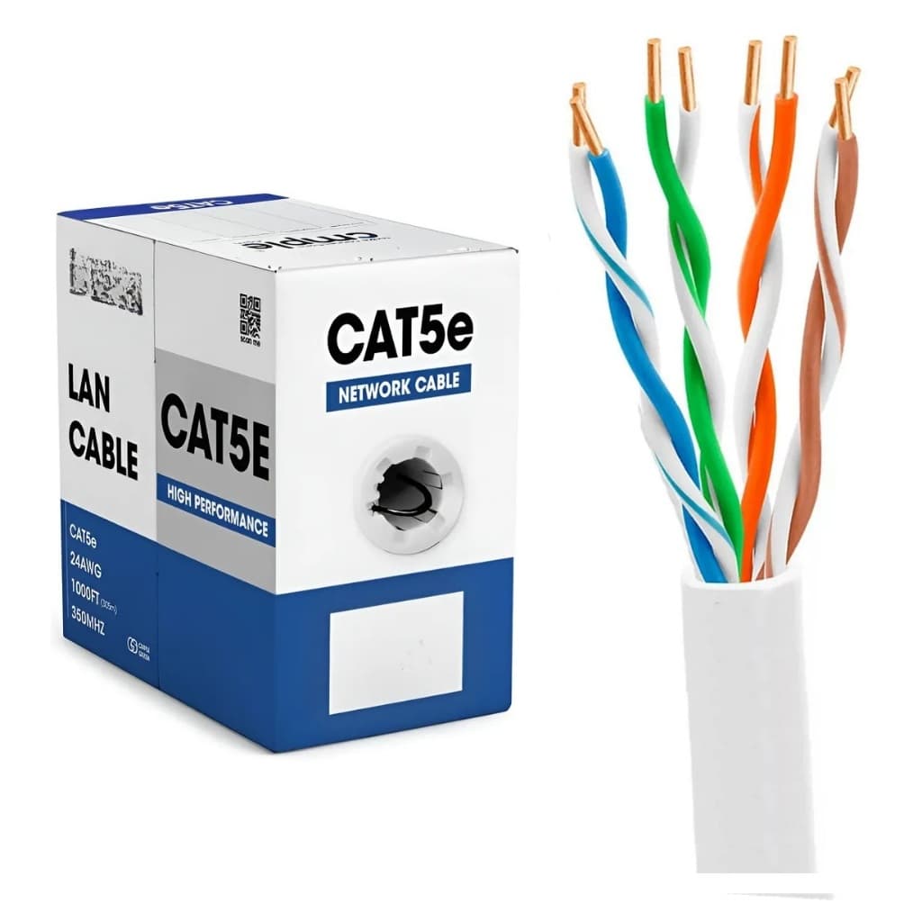 Cabo de Rede Cat5e 100% Cobre Prysmian Branco 100 Metros