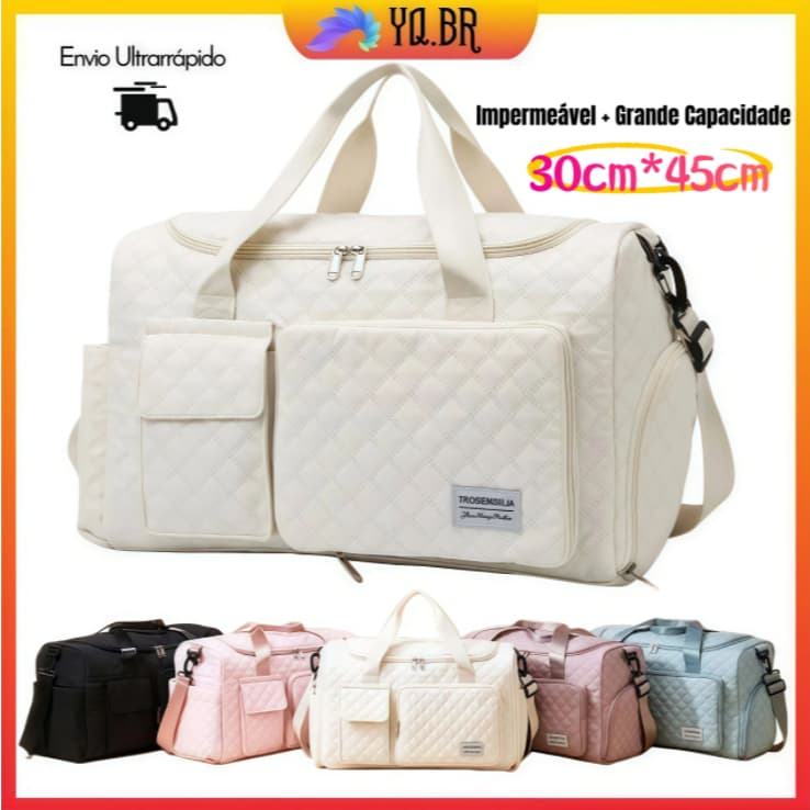 Bolsa Mala de Viagem Multifuncional de Grande Capacidade Resistente e Impermeável com Compartimento para Sapatos Separad