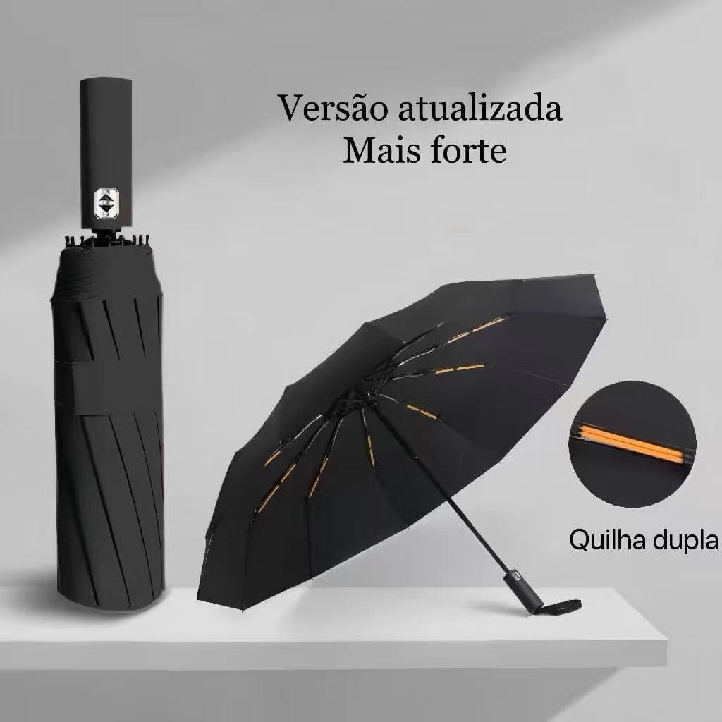 10 Hastes Guarda Chuva Automático Sombrinha Grande Proteção Solar UV Reforçado Dobrável Envio Imediato colorido
