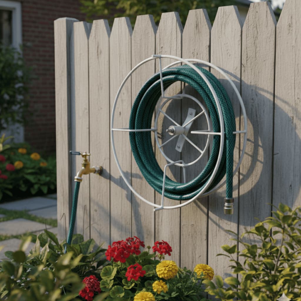 Enrolador Suporte Mangueira De Jardim Até 30 Metros Em Aço