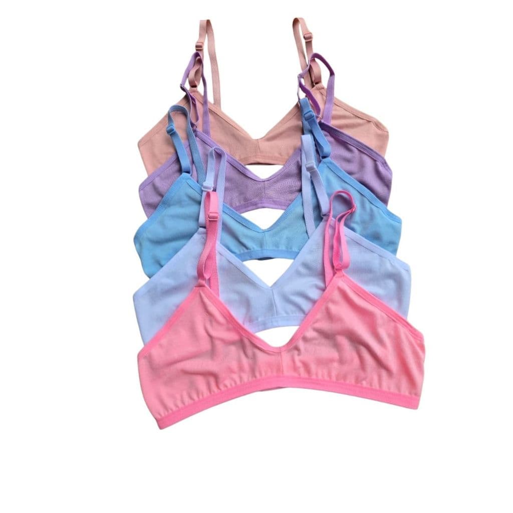 Kit Sutiã Juvenil Infatil Cotton Algodão Com Abertura Atrás