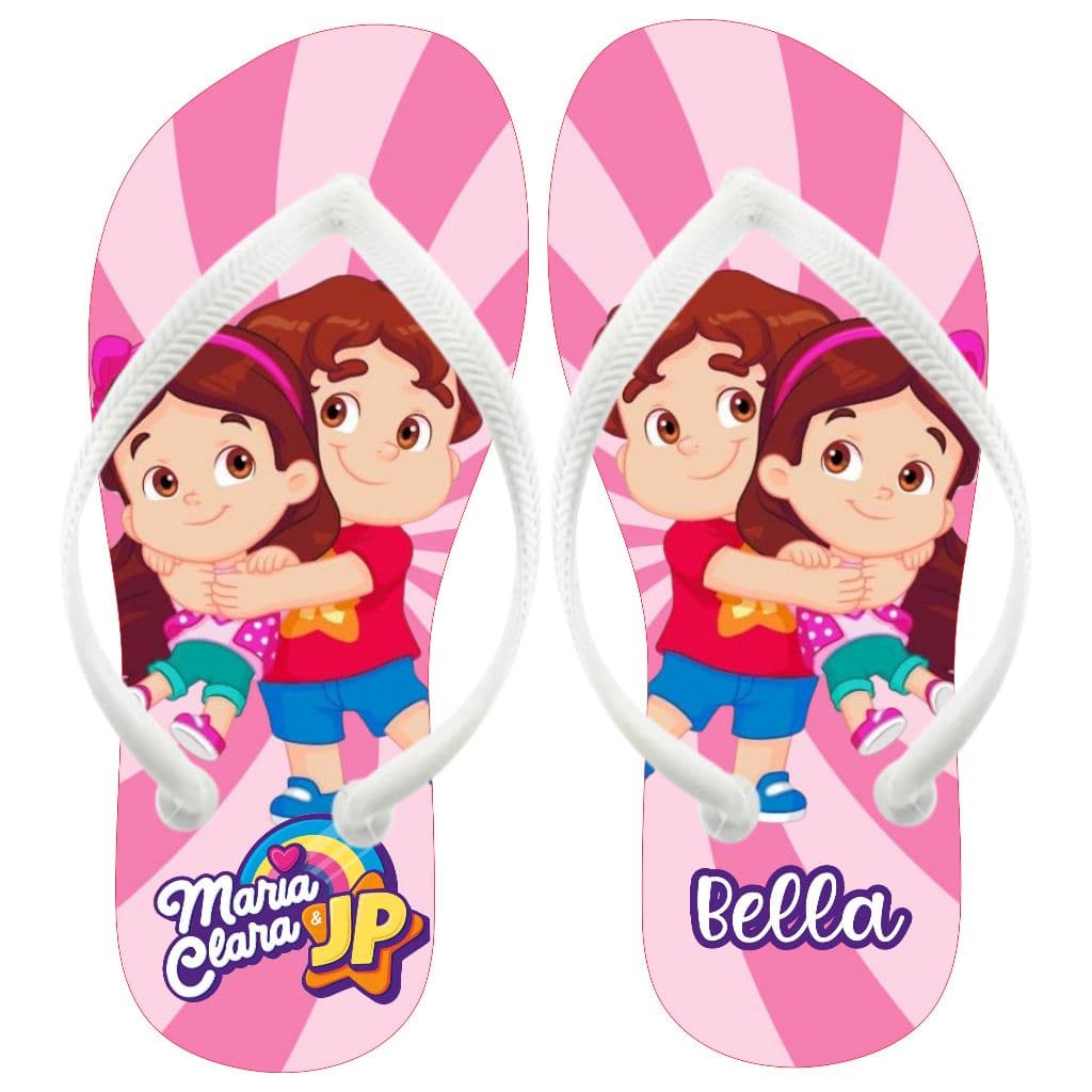 Chinelo Maria Clara JP rosa personalizado com seu NOME