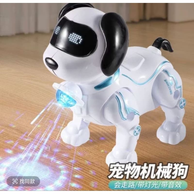 com musica Andando  filhote de cachorro eletricobrinquedo trela simulacao robo cao brinquedo ilumi