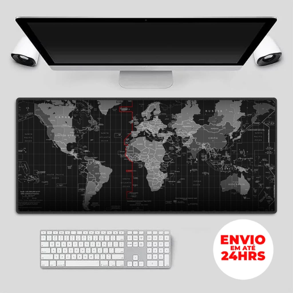 Mouse Pad Grande Mapa Mundial Antiderrapante Impermeável Gamer Escritório Mesa Teclado Preciso