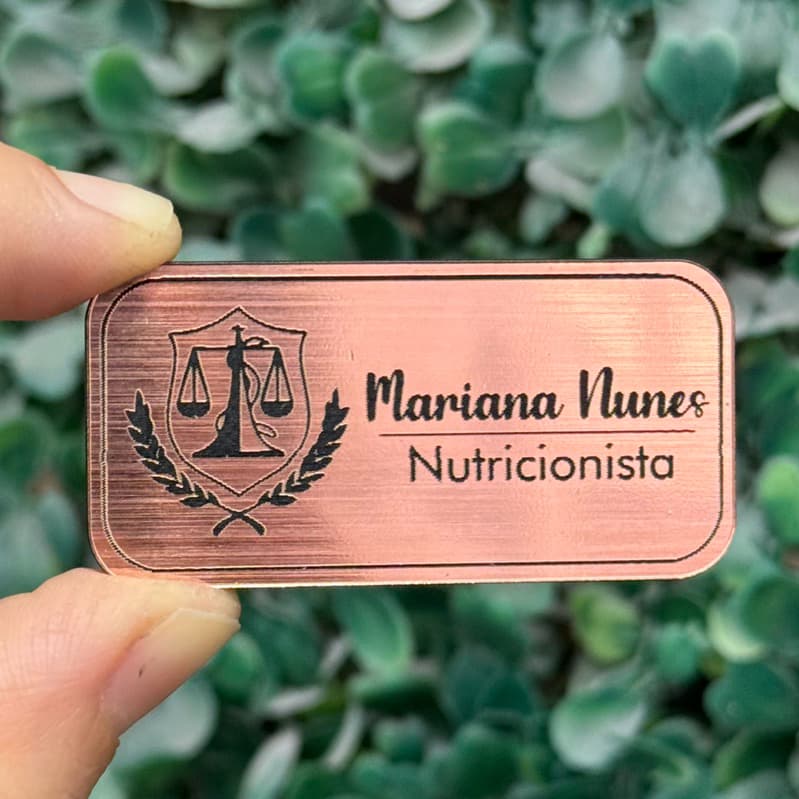 Broche Crachá Botton Magnético Personalizado em Acrilico Espelhado 5x2,5cm