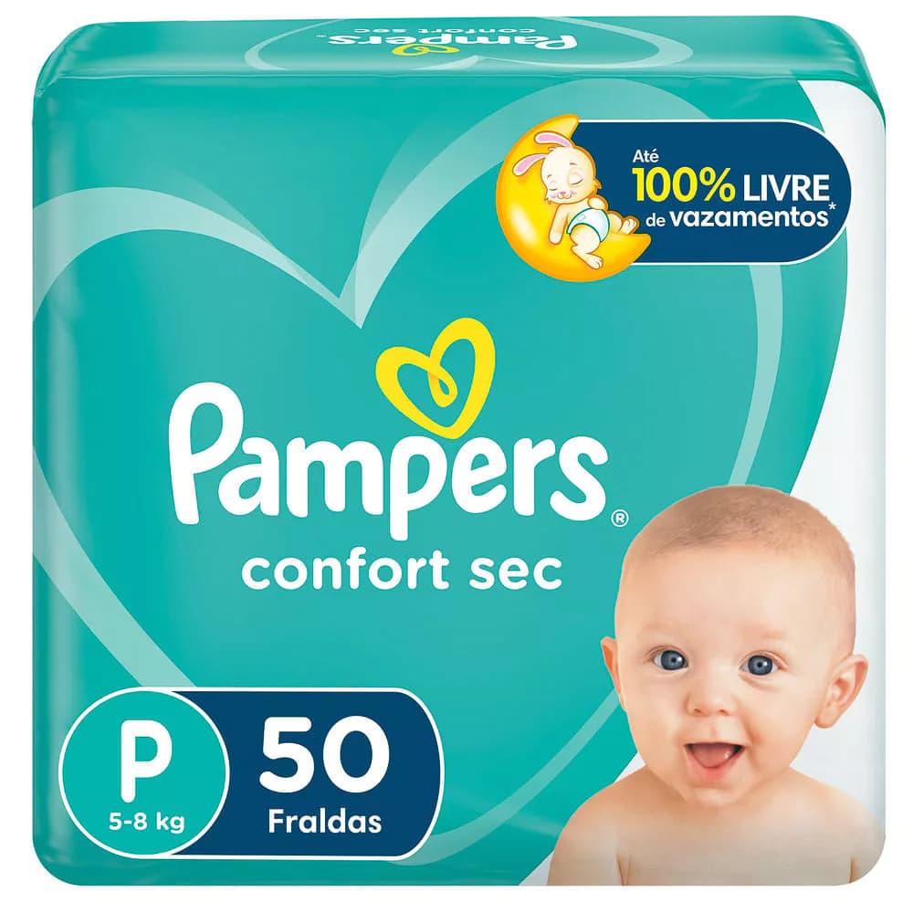 Fralda Pampers Confort Sec P 50