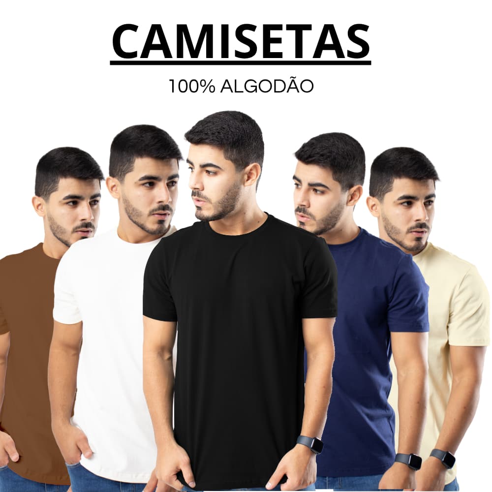 Camiseta Básica Masculina 100% Algodão Lisa Slim Academia Treino Blusa Casual Dia a Dia