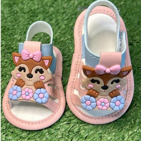 Sandália de Bebê Raposinha Raposa - Sandalinha Recém Nascido Menina