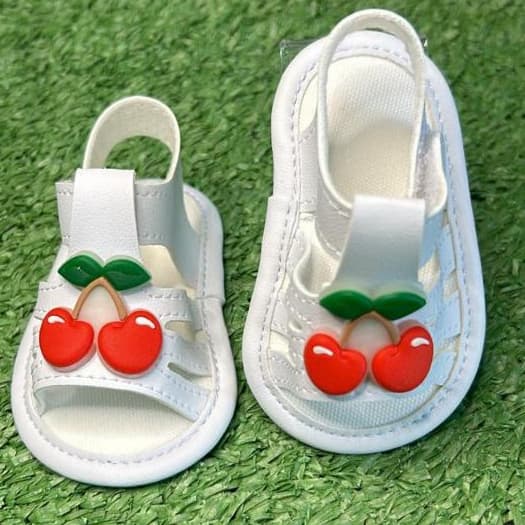 Sandália de Bebê Cereja - Sandalinha Recém Nascido Menina