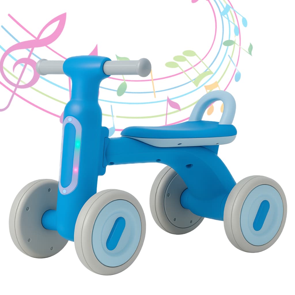 Bicicleta Equilíbrio Infantil Andador de Bebê 4 Rodas Menina Rosa Tchuco Interativo