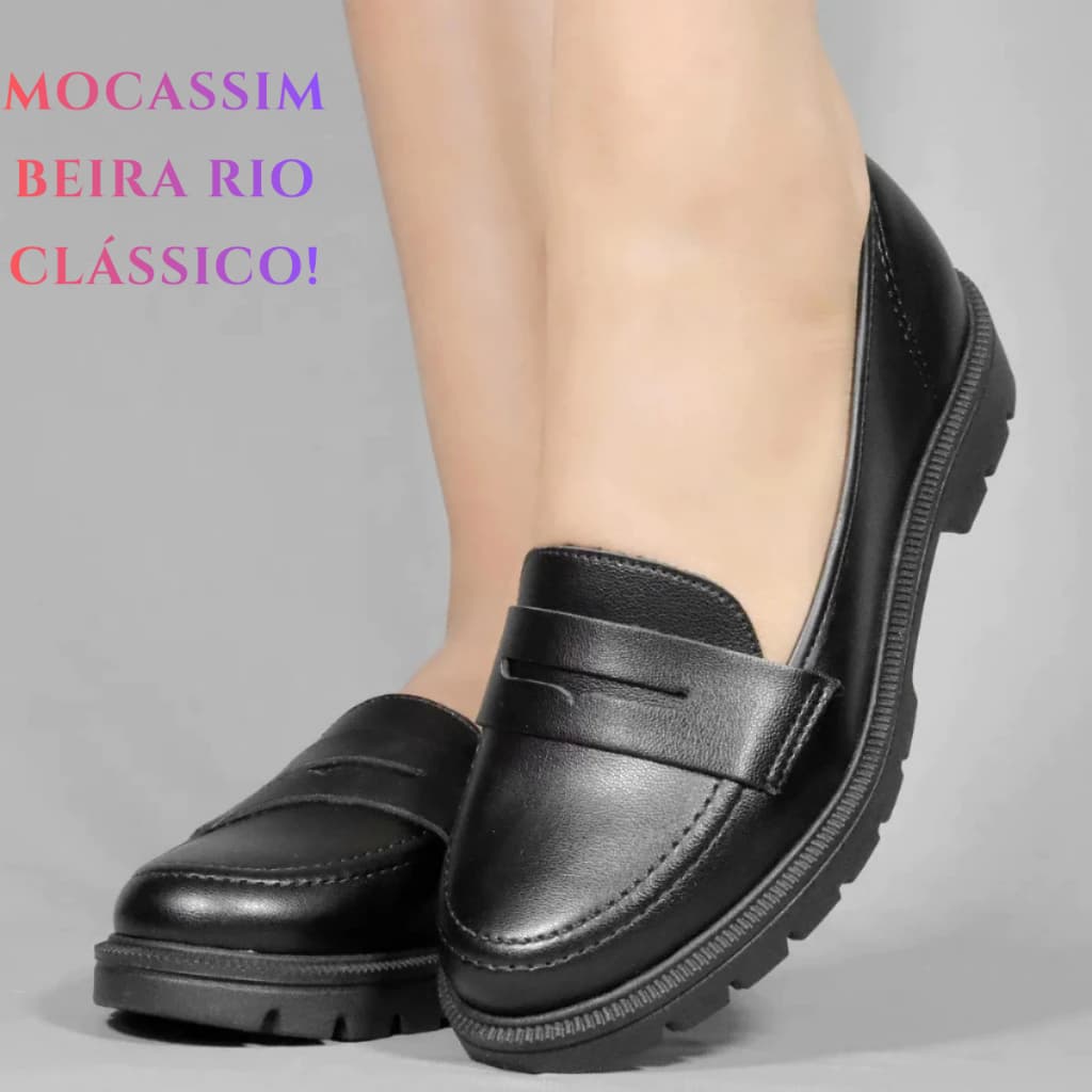 Mocassim Feminino Clássico Beira Rio Conforto Sapato Mocassim Tratorado Elegante Moderno Dia A DIA