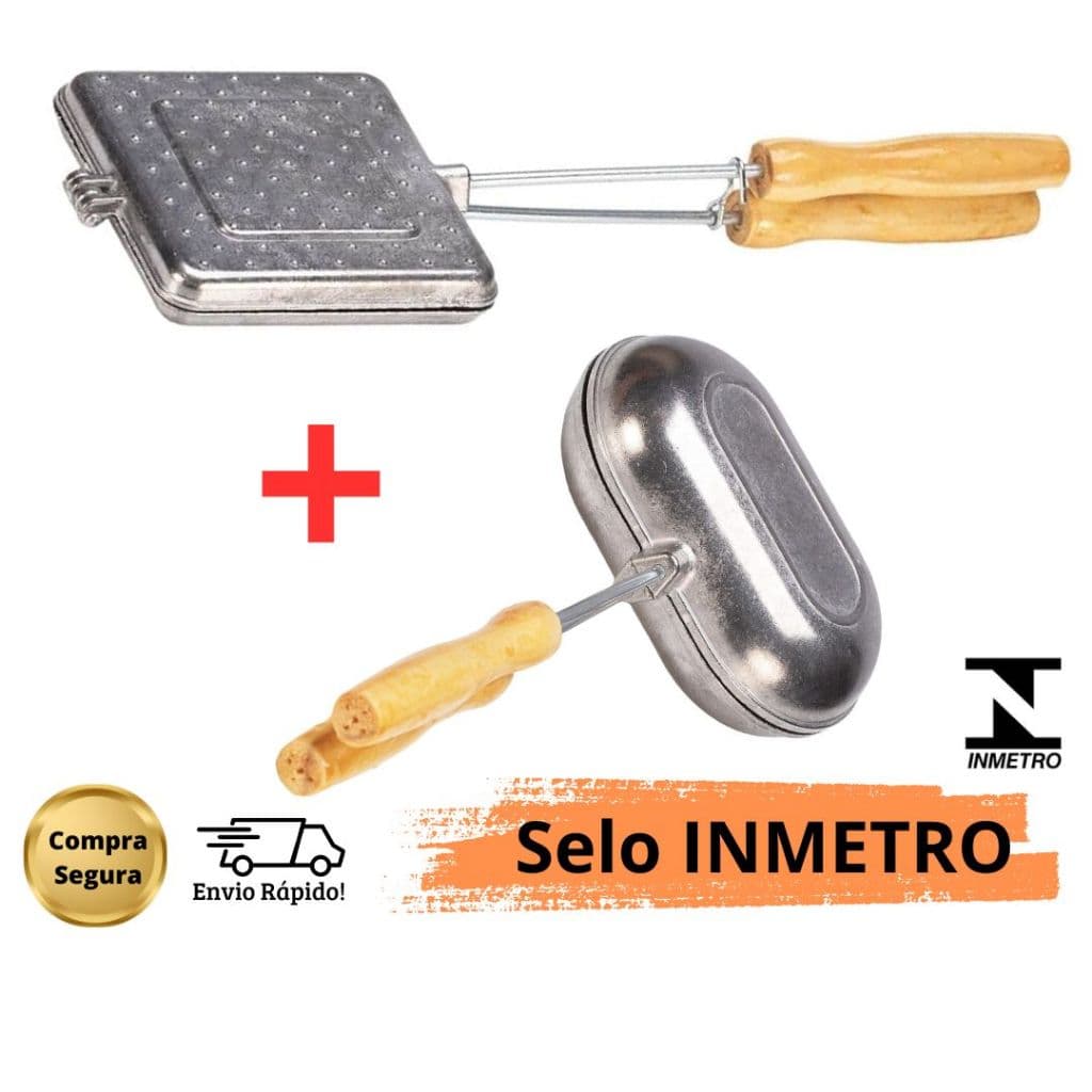 Kit com 2 Sanduicheiras Bauru Baurutex Tostex Pão Forma + Francês Sanduicheira Misteira de Alumínio Rápida De Fogão Mist