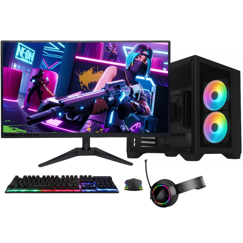 PC Gamer Completo BluePC FORCE, Ryzen 5, Radeon RX, 8GB, SSD 256GB, 500W, Monitor 20" - PGBP-FOR124