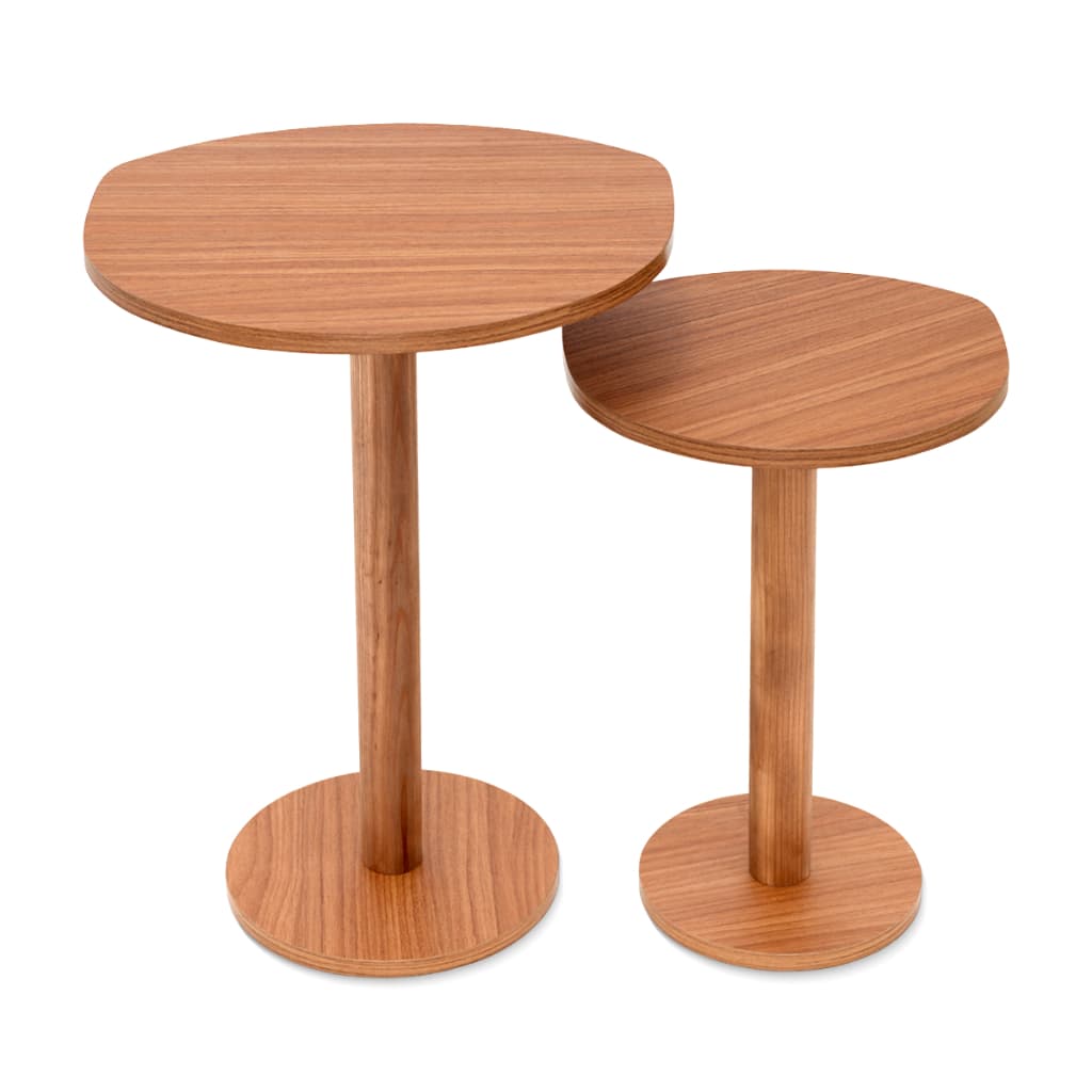 Kit 2 Mesas Laterais Monopé Design Orgânico 31 / 41 Cm Cor Mel