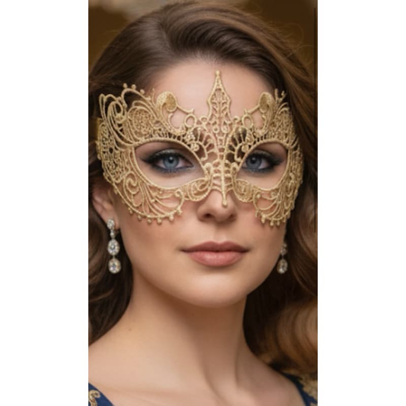 Máscara Veneziana Renda Feminina Baile Mod3d Mascara Dourada Festas Eventos Baile Carnaval Encontros
