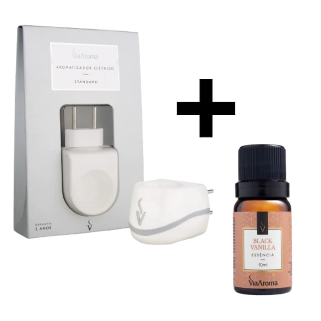 Difusor Elétrico de Ambiente Via Aroma com Essência 10ml – Aromatizador STANDARD - Escolha Sua Opção