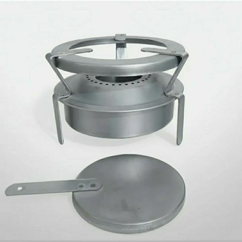 Fogareiro Fogão a Alcool 1 uma boca Portatil Espiriteira Alcool Camping Pesca Sitio Sem Pintura