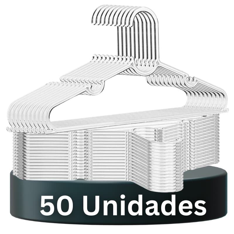 Cabide Acrílico Kit Cabides Para Roupas Transparente Adulto Reforçado Organizador