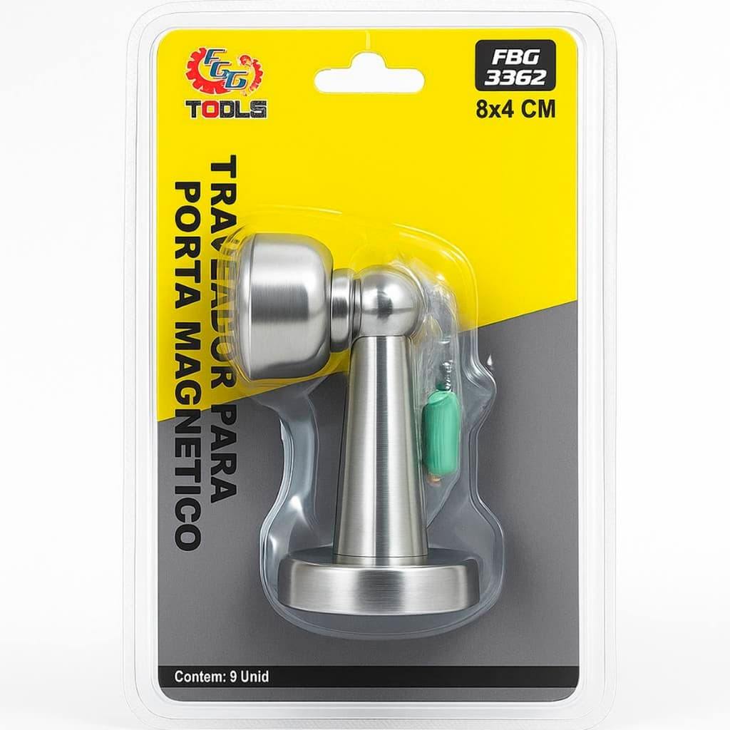 Prendedor de Porta Magnético Aço Inox Batente Trava Porta Segurador Imã