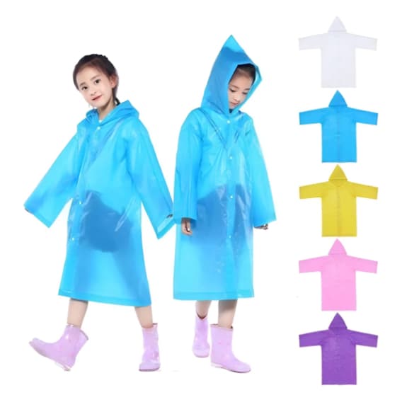 Kit 03 Capa De Chuva Longa Para Criança Tamanho Único Infantil