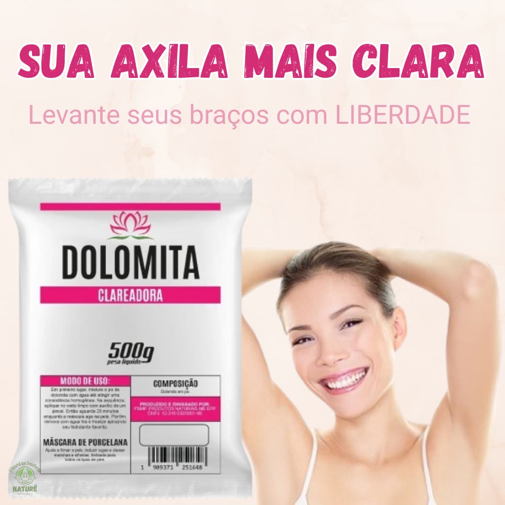 Dolomita Pura em Pó SKINCARE | Clareadora de Manchas | Esterilizada com Laudo Técnico | Segura