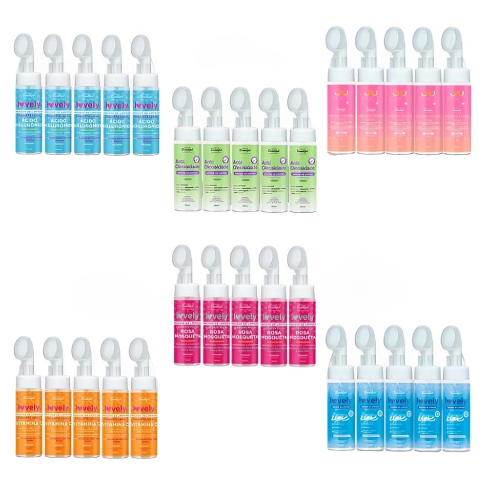 Kit 05 Unidades Mousse de Limpeza Facial Face Beautiful