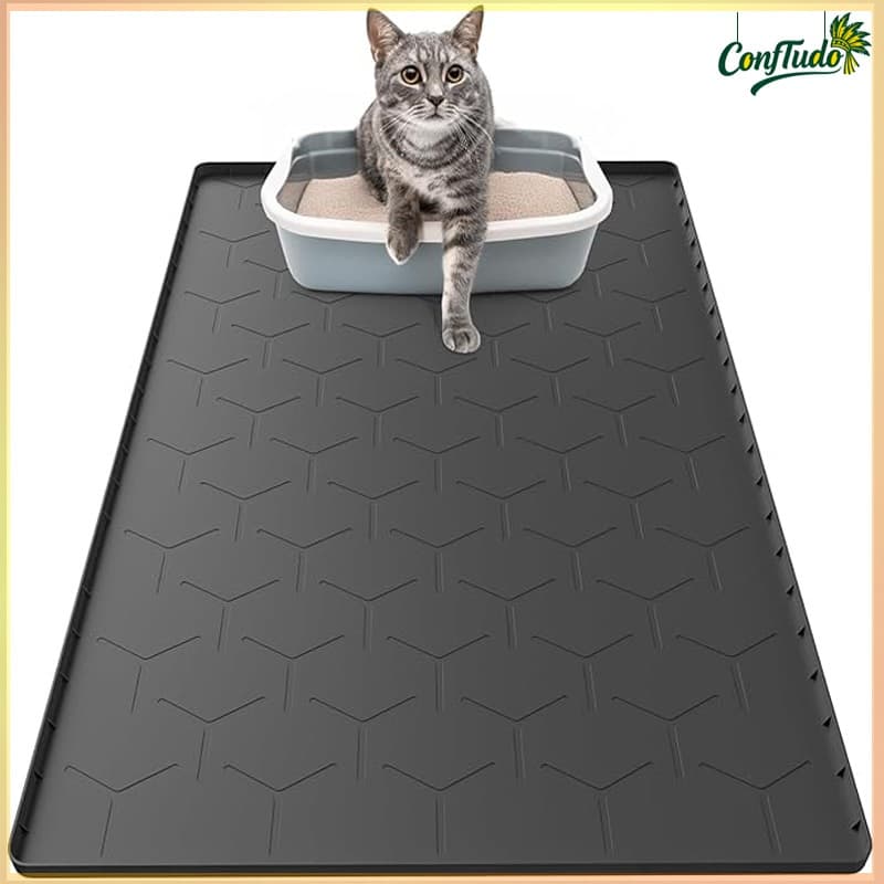 87*57cm Tapete de Silicone para Pets - Impermeável, compatível com areia para gatos, fácil de limpar resistente umidade