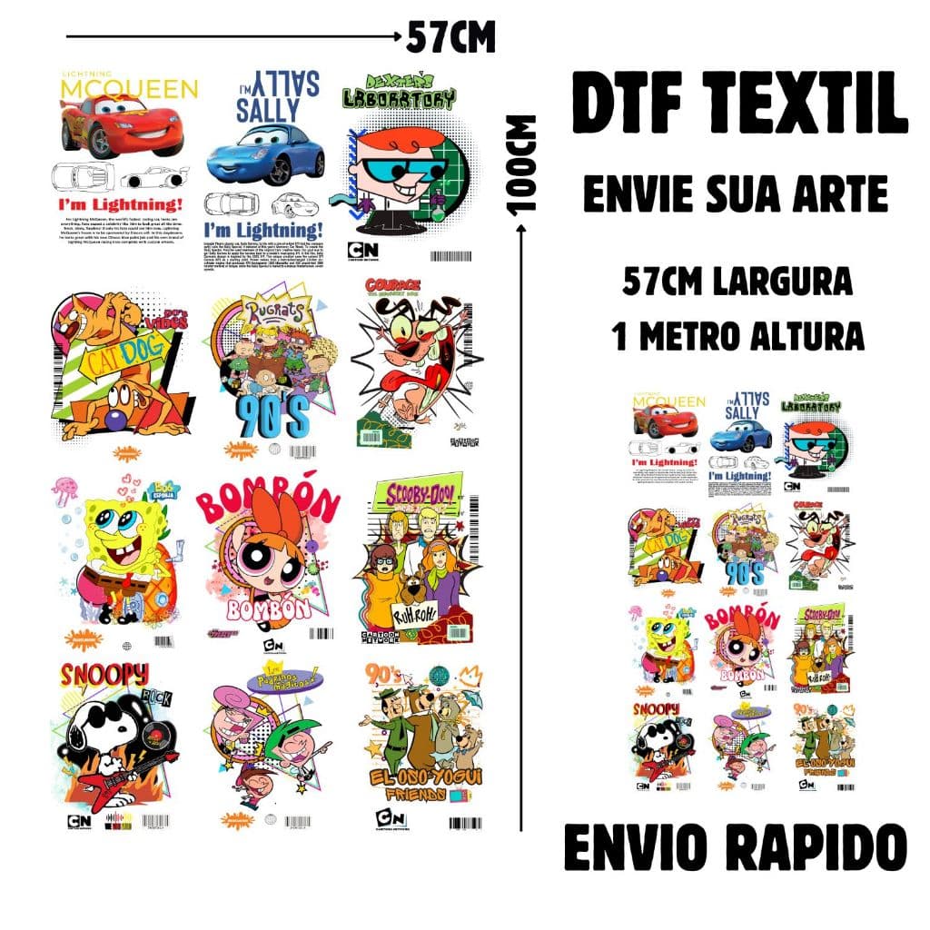 DTF Textil Impressao Para Estampas De Camisetas E Tecidos 57 cm largura 1 Metro Envie Sua Arte