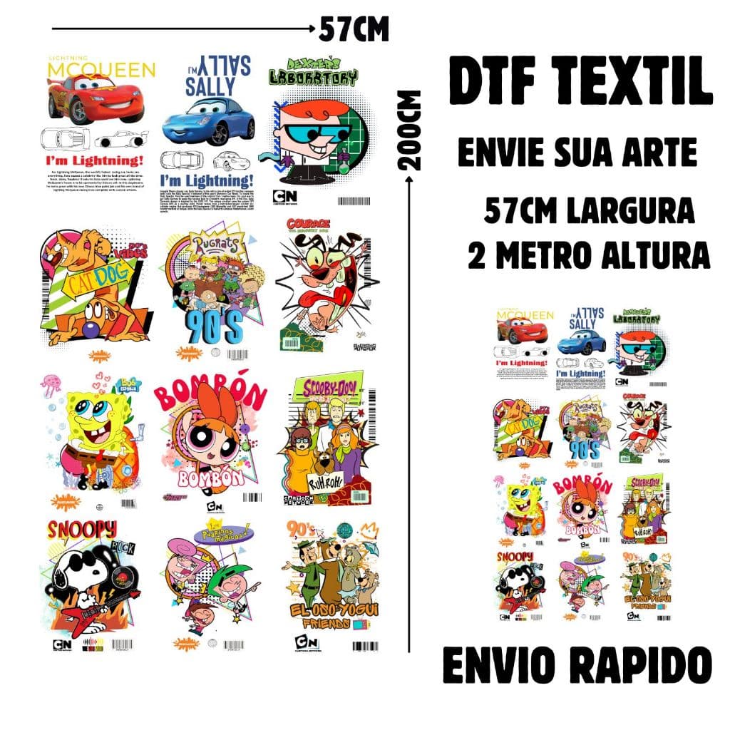 DTF Textil Impressao Para Estampas De Camisetas E Tecidos 57 cm largura 2 Metro Envie Sua Arte