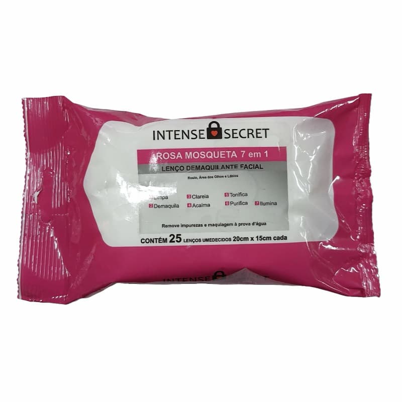 Lenço Demaquilante Rosa Mosqueta 7 em 1 - Intense Secret