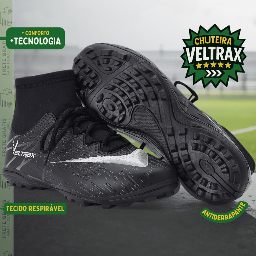 Chuteira Society VR7 Esportiva Com Solado Costurado Super Confortável Lançamento Direto da Fábrica