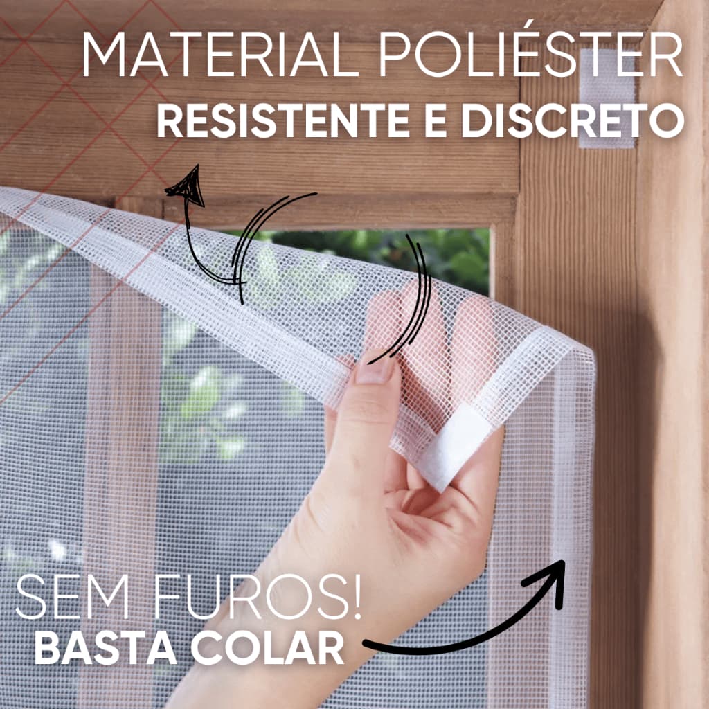 Tela Mosquiteira Janela Anti Mosquito Insetos Baratas com Velcro Adesivo Colante Fácil Instalação