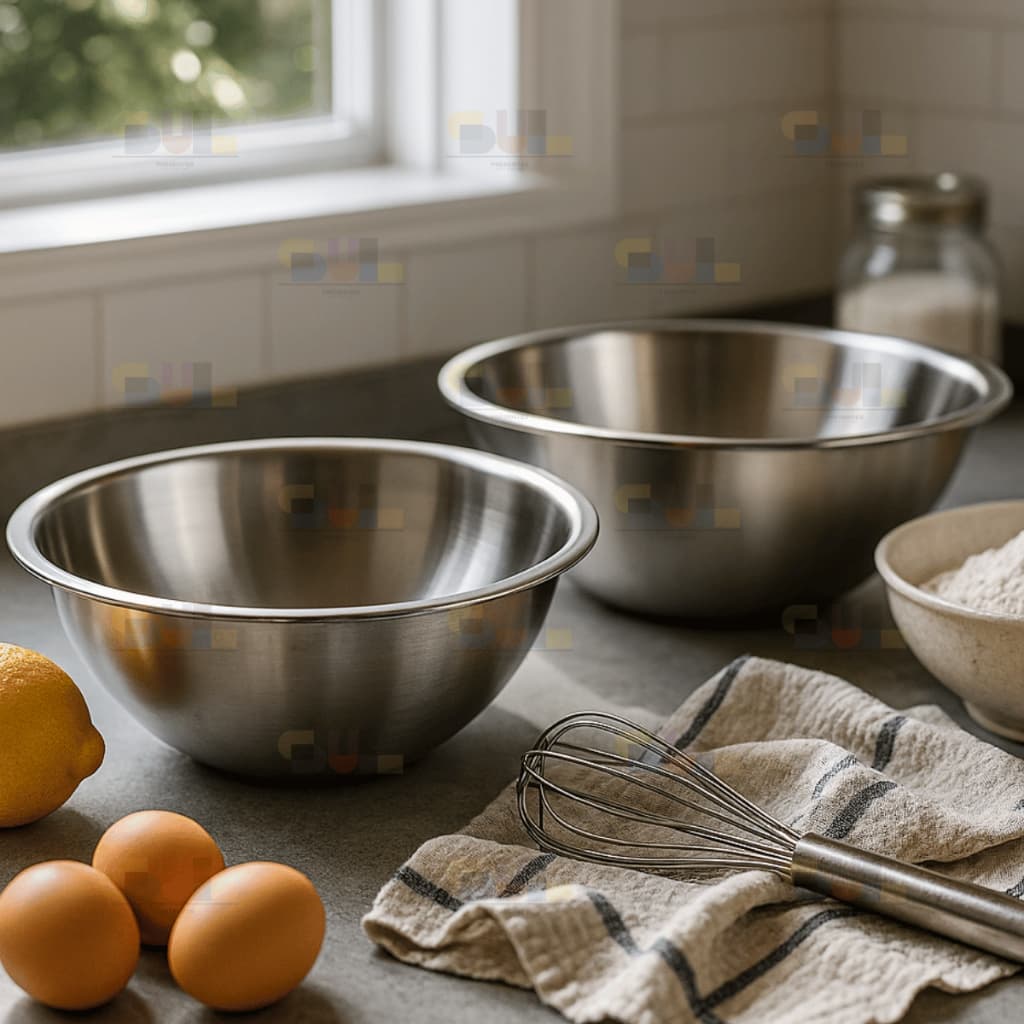 Kit 2 Tigela Saladeira GRANDE 17cm Multiuso Bowl Profissional Fundo Cozinha Gourmet em Inox