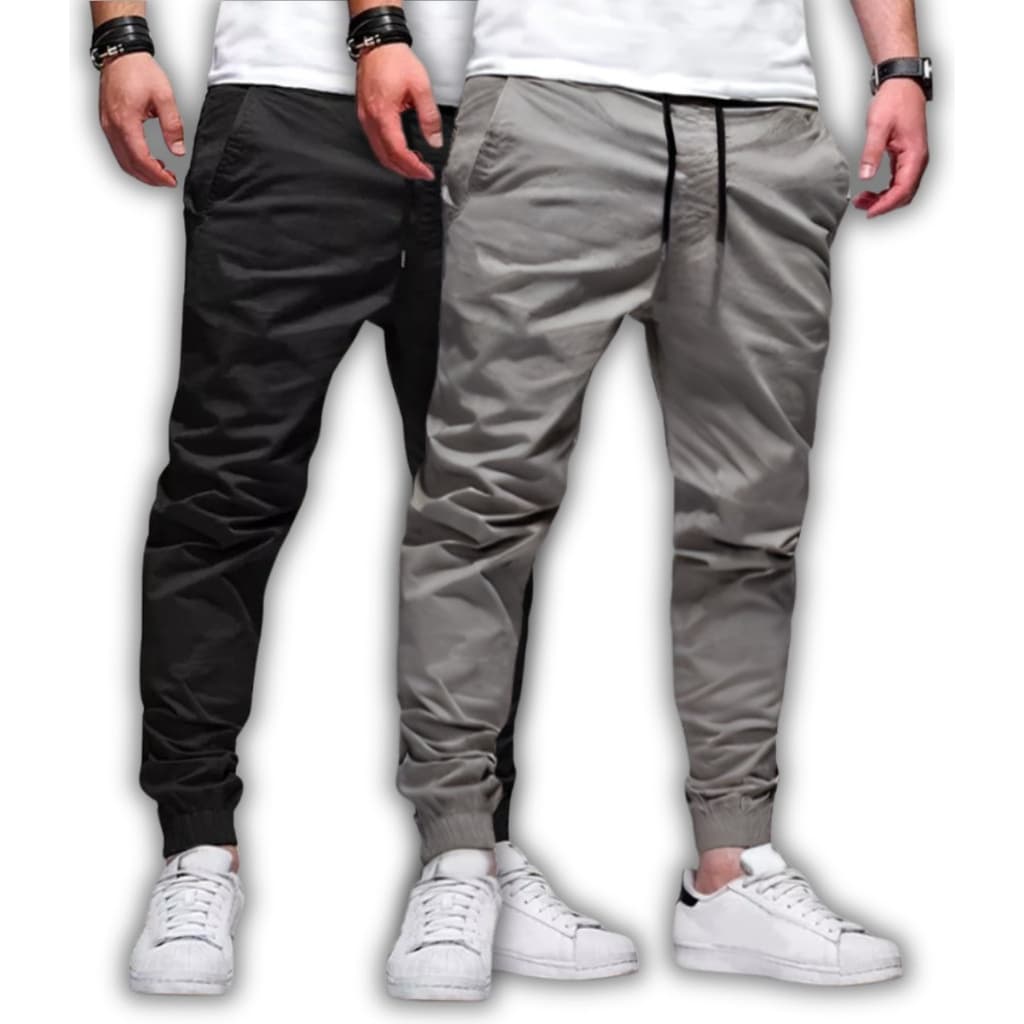 Calças Jogger Masculina Sarja ou Jeans Streetwear 4 Bolsos moda homem bonito
