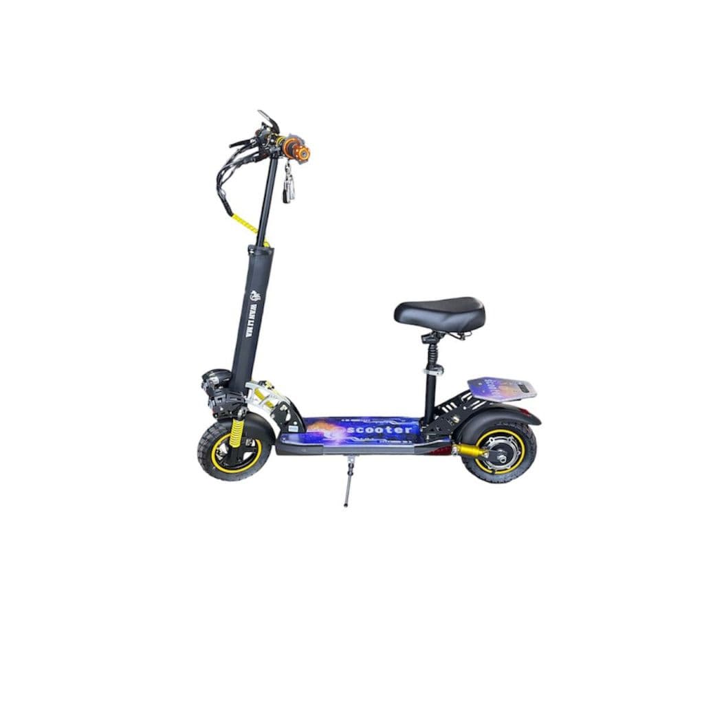 Patinete Elétrico T11 800w 48v 13a Adulto C/ Banco Bluetooth - Preto Amarelo