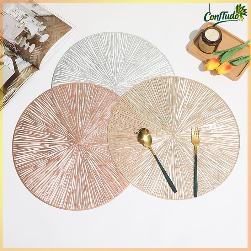 Jogo Americano para Mesa Jantar – Kit 3 ou 6 Peças, 38cm Peça de Jogo Americano/Manta para Prato, Resistente a Manchas