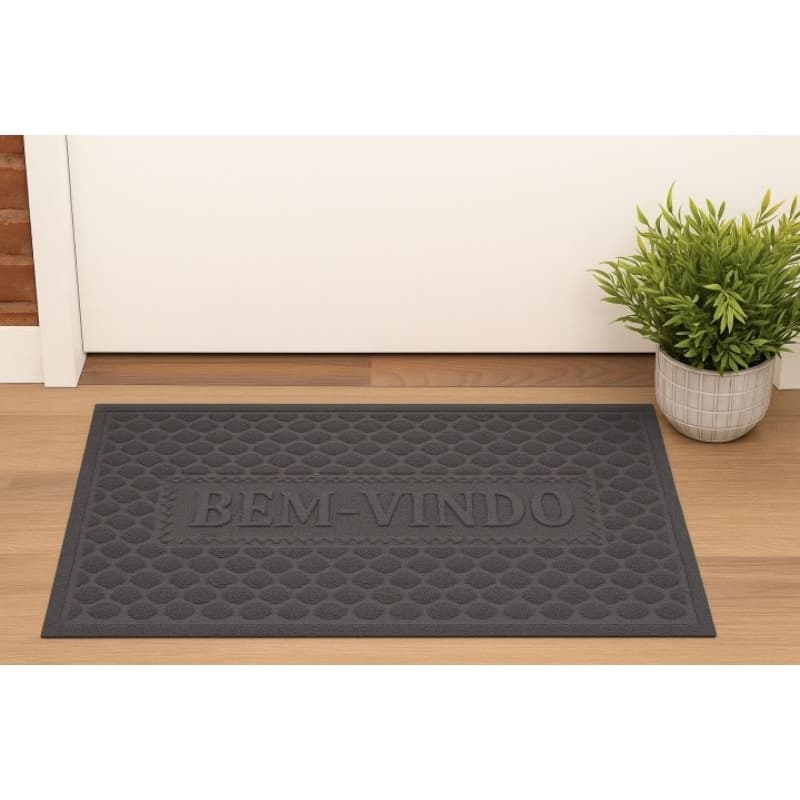 Tapete de Entrada Bem-Vindo para Casa ou Apartamento/Capacho Emborrachado de Porta 40x60