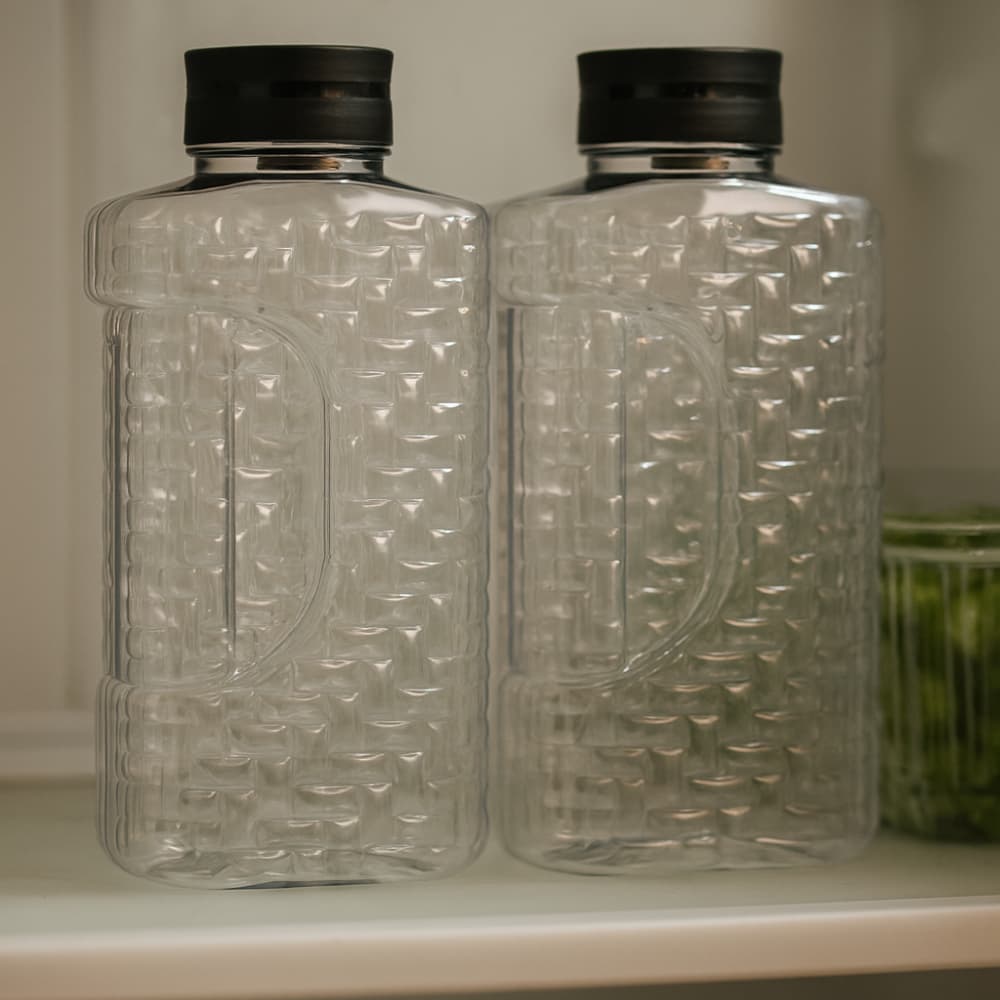 Kit 2 Jarra Garrafa Geladeira Água Com Tampa Higiênica Automatica Com Efeito Cascata 1,9 Litro