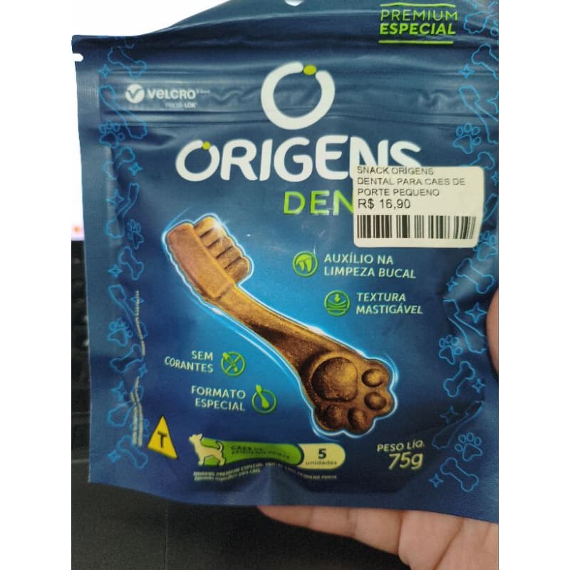 🐾 Petisco Origens Dental para Cães de Porte Pequeno – 75g (5 unidades) snacks