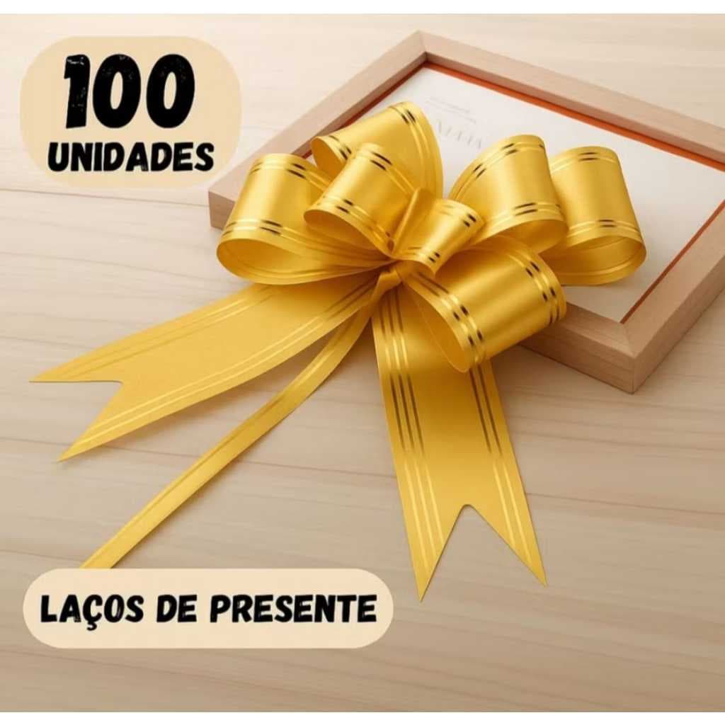 100 laço facil magico para presente de plastico 12x22