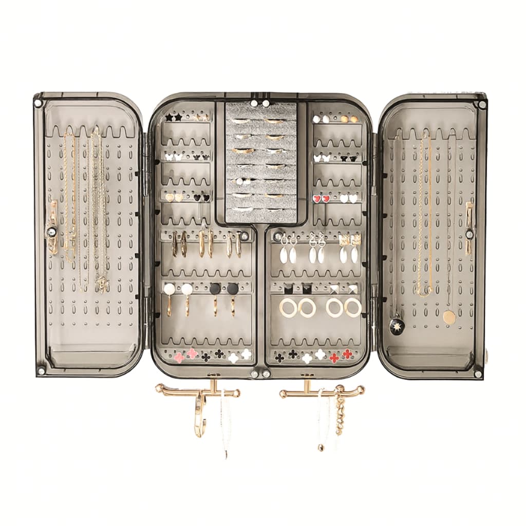 Porta Jóias de Acrílico Luxo Exclusivo com Design Moderno Transparente Acabamento Premium para Joias Finas Guarda Roupa.