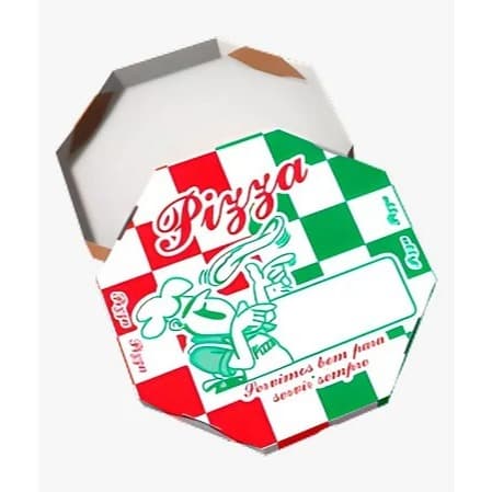 Caixa De Pizza Oitavada Nº 35 Estampada 25 Unidades.