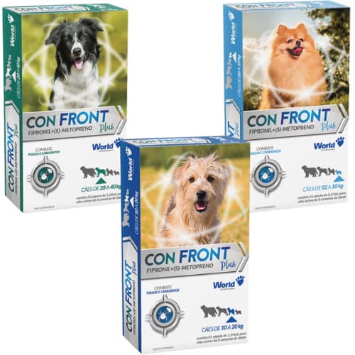 ConFront Plus Fipronil Antipulgas Para Cães de Todos o Tamanhos Antiparasitário Canino Fipronil