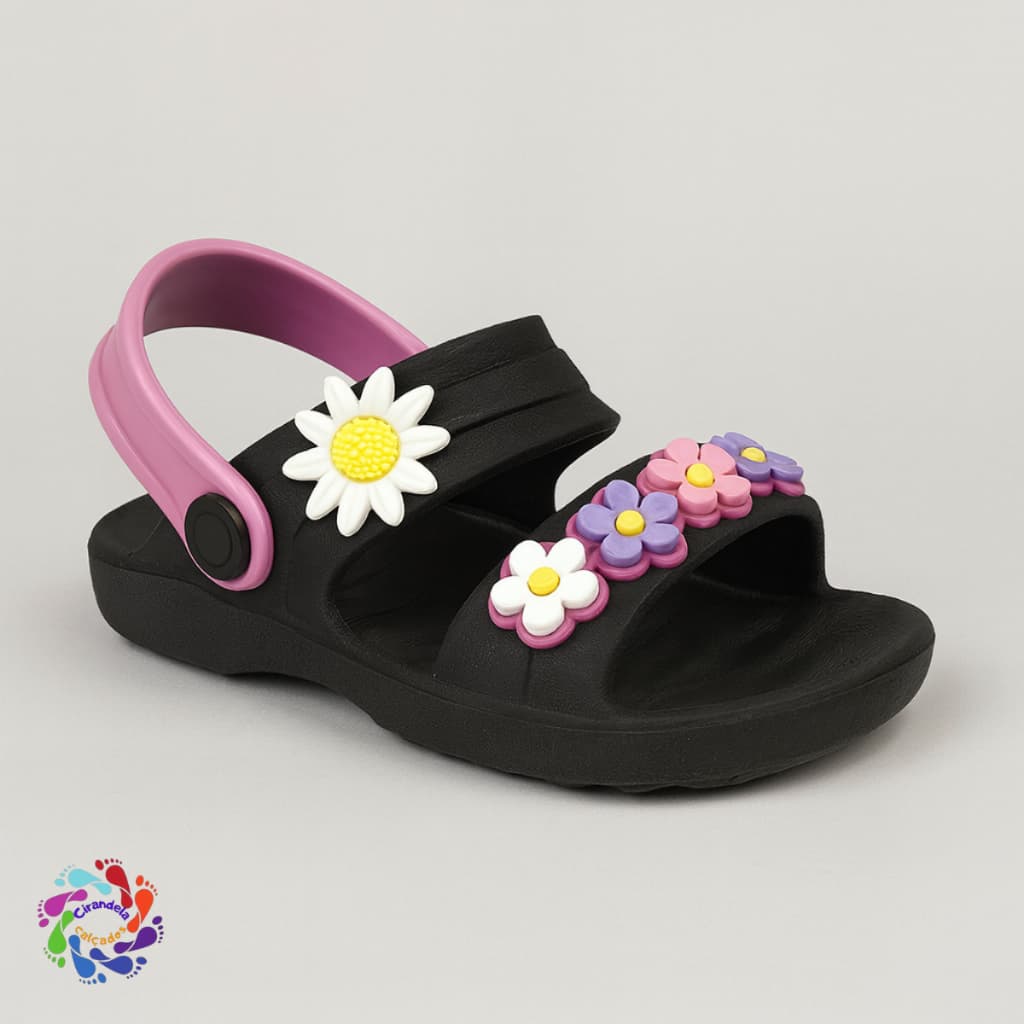 Sandália Infantil Papete Menina Confortável Leve Calce Fácil Escolar Dia a Dia Cirandela