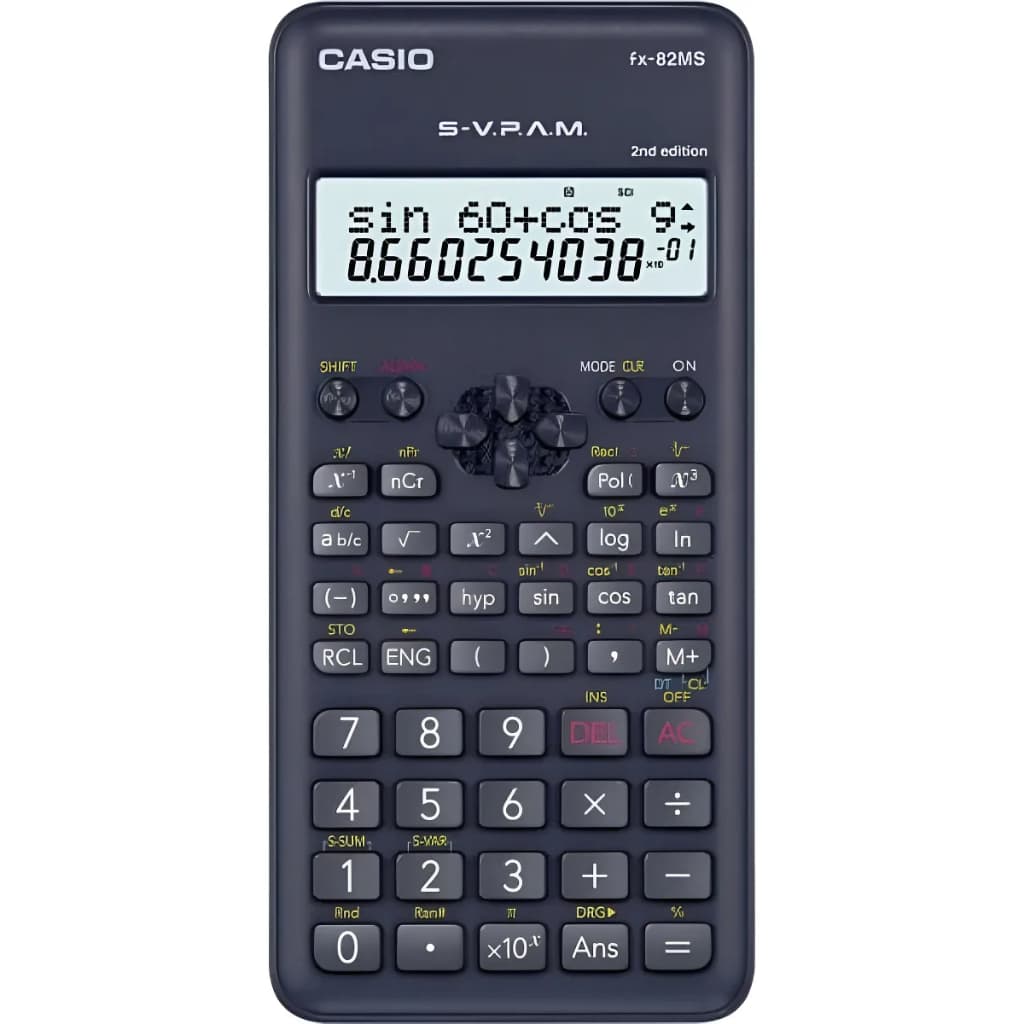 Calculadora Científica FX-82MS 2nd Edition com 240 Funções S-V.P.A.M. com Tampa Protetora Cor Preto