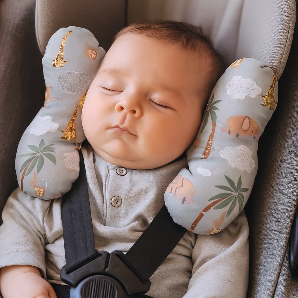 Almofada Para Pescoço Com Apoio de Cabeça para Bebe  Acessório de Cadeirinha e Bebê Conforto Passeio